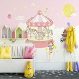 Carousel Mural Wallpaper | Pink Fantasy Nursery Theme