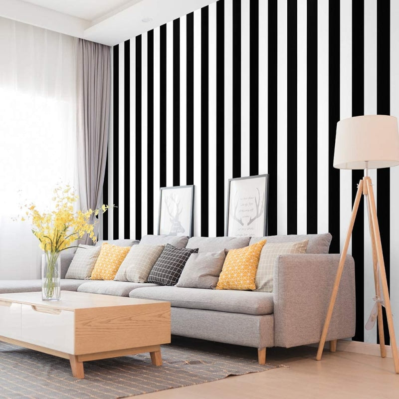 Striped Mural Wallpaper | Black and White Modern Design
