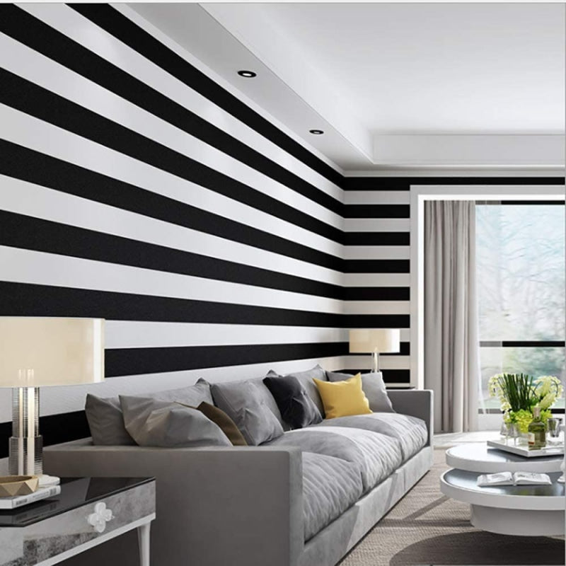 Striped Mural Wallpaper | Black and White Modern Design