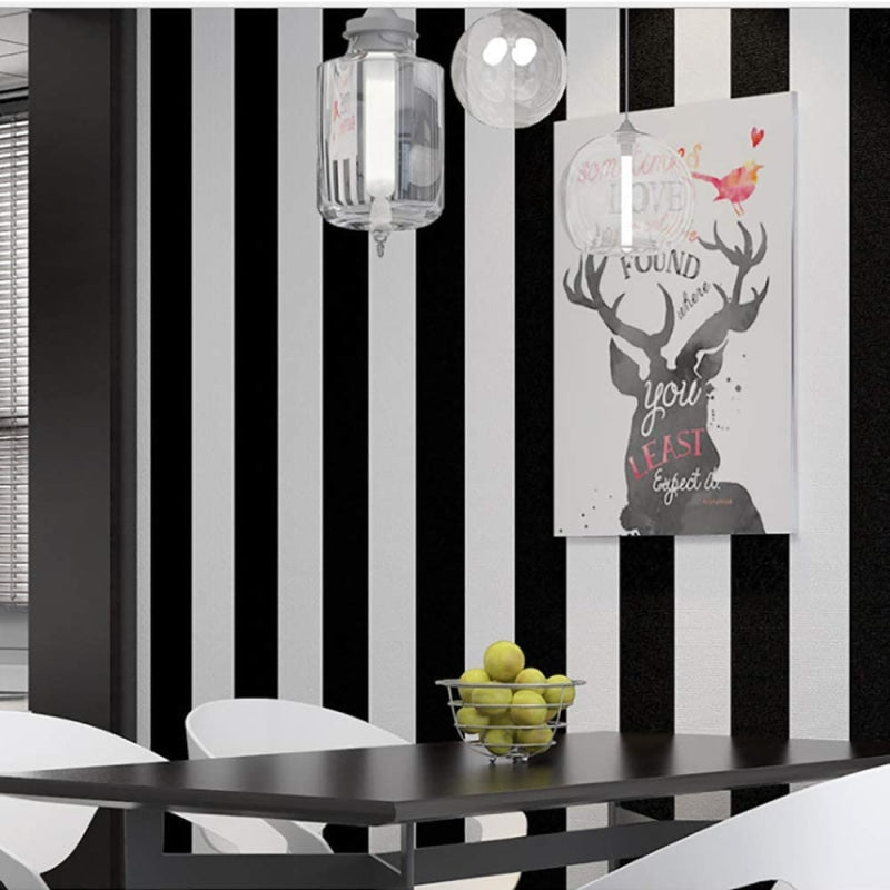 Striped Mural Wallpaper | Black and White Modern Design