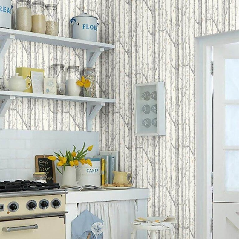 Forest Mural Wallpaper | Birch Trees Scandinavian Pattern