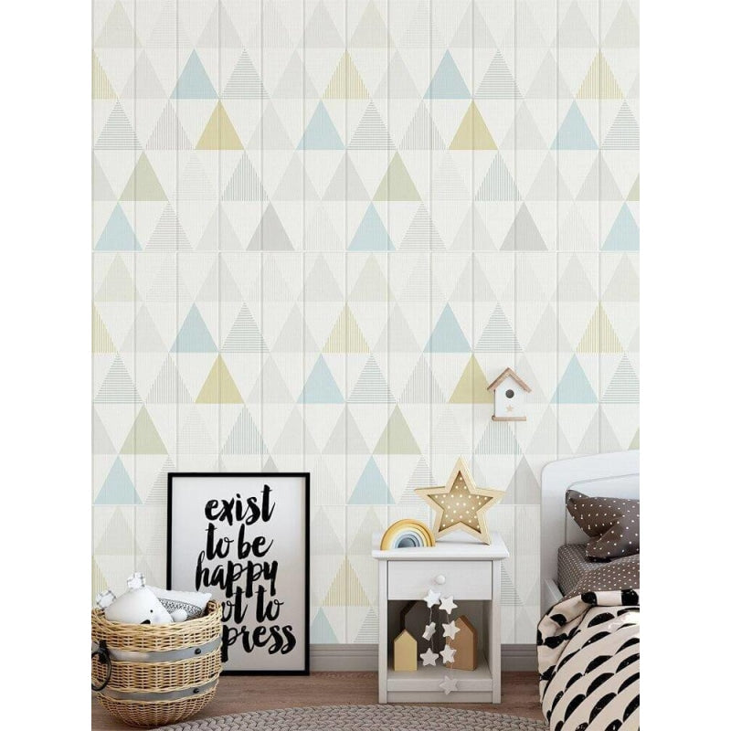 Geometric Mural Wallpaper | Pastel Triangle Pattern Design