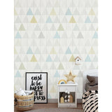 Geometric Mural Wallpaper | Pastel Triangle Pattern Design
