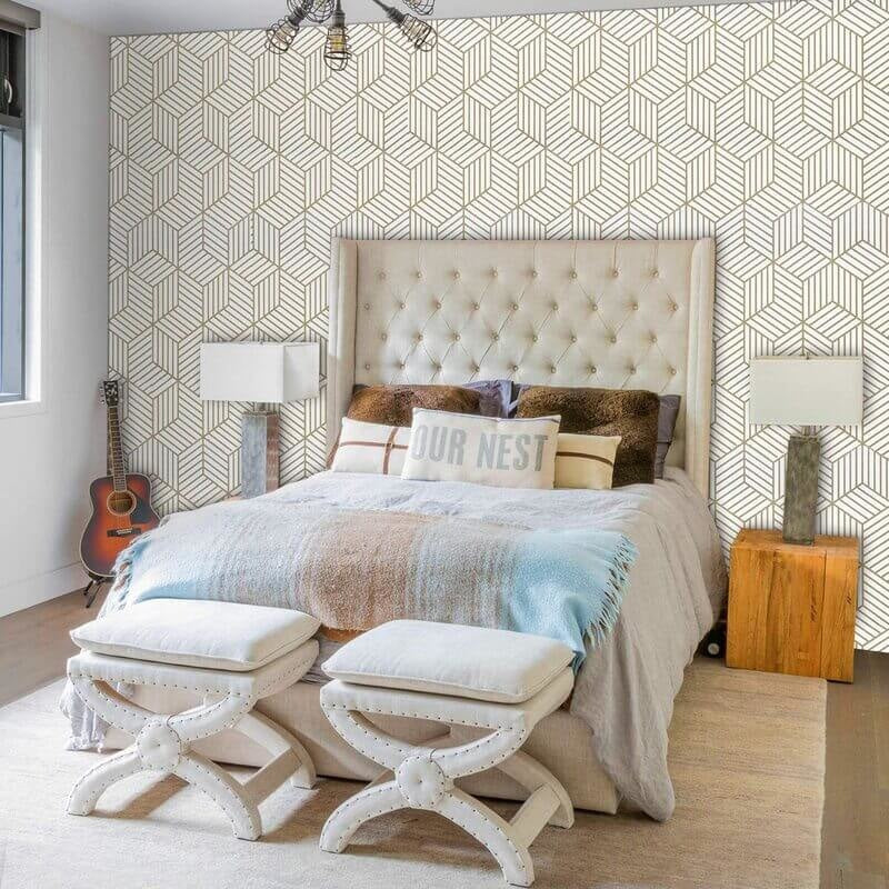 Geometric Mural Wallpaper | Modern Scandinavian Pattern