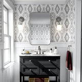 Geometric Mural Wallpaper | Scandinavian Grey Diamond Pattern