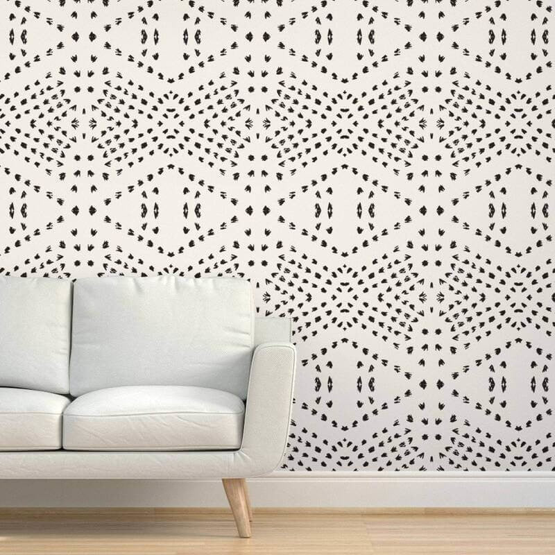 Geometric Mural Wallpaper | Black and White Scandinavian Pattern