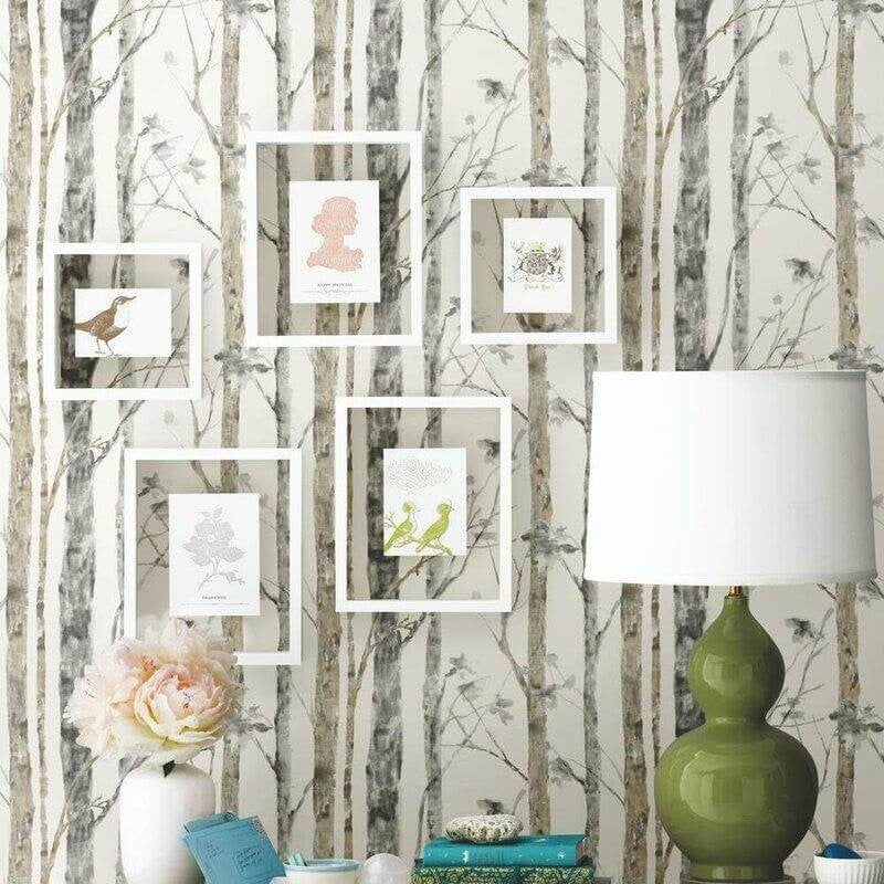 Forest Mural Wallpaper | Scandinavian Birch Trees Design