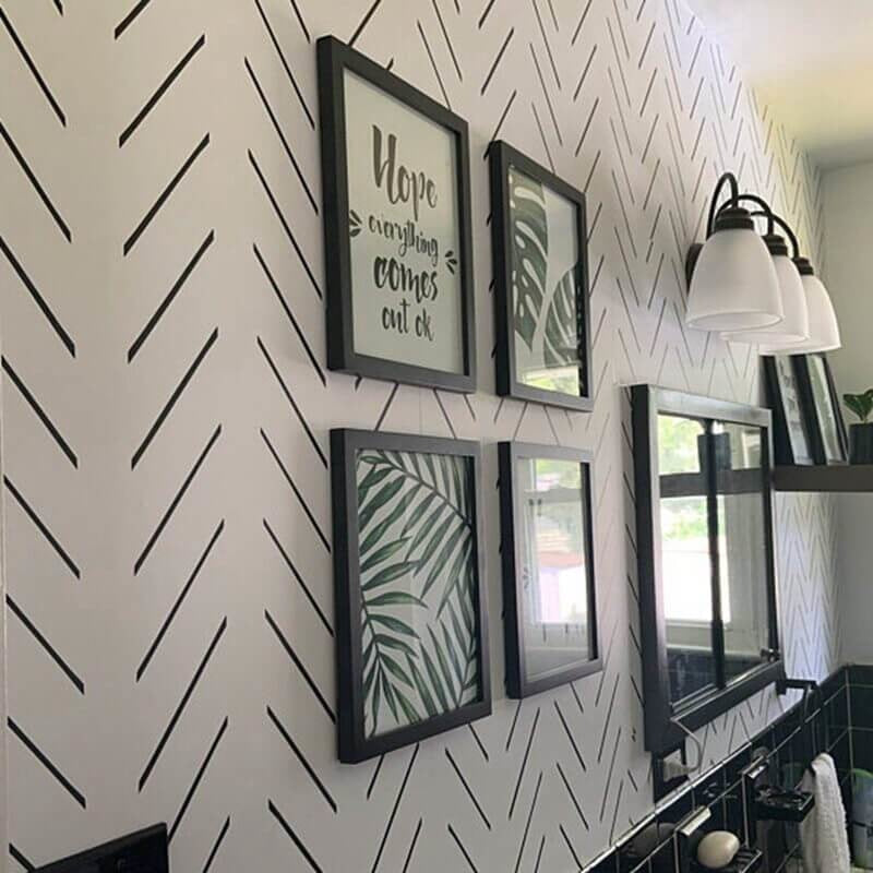 Geometric Mural Wallpaper | Black and White Scandinavian Pattern