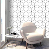 Geometric Mural Wallpaper | Modern Cube Pattern Design