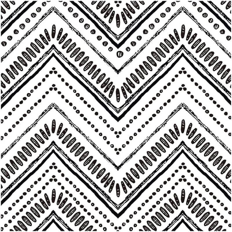 Geometric Mural Wallpaper | Black and White Chevron Pattern