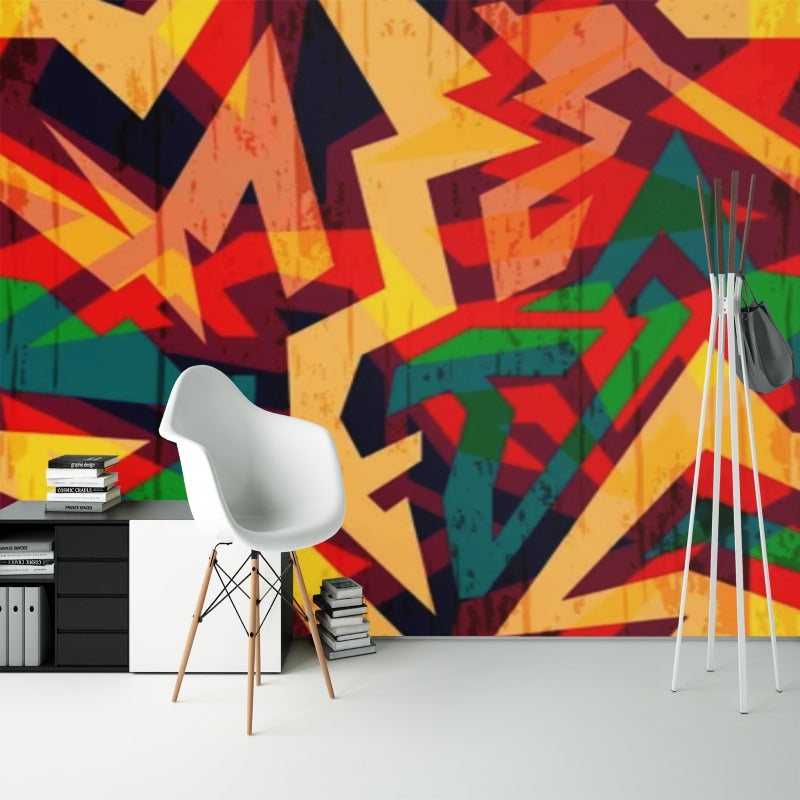 Graffiti Mural Wallpaper | Urban Street Art Design