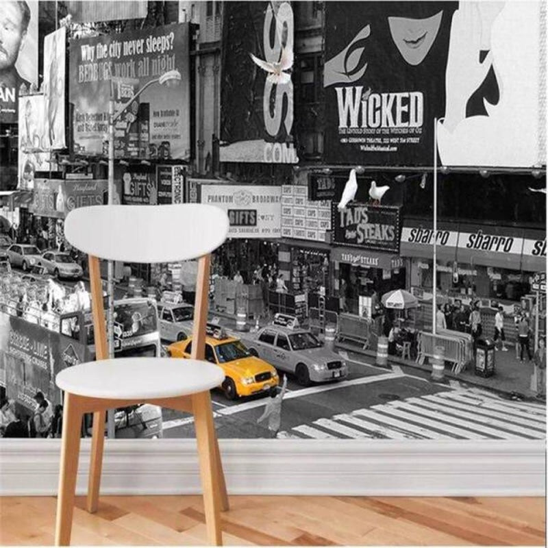 City Mural Wallpaper | New York Times Square with Yellow Taxis