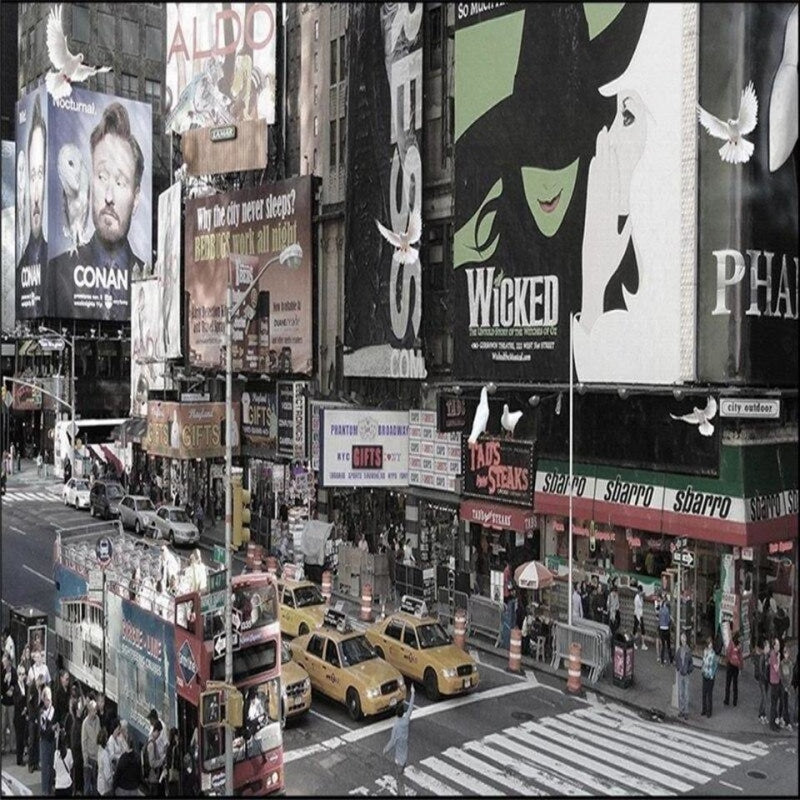 City Mural Wallpaper | New York Times Square with Yellow Taxis