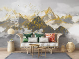 Marble Mural Wallpaper | Terracotta and Gold Stone Pattern