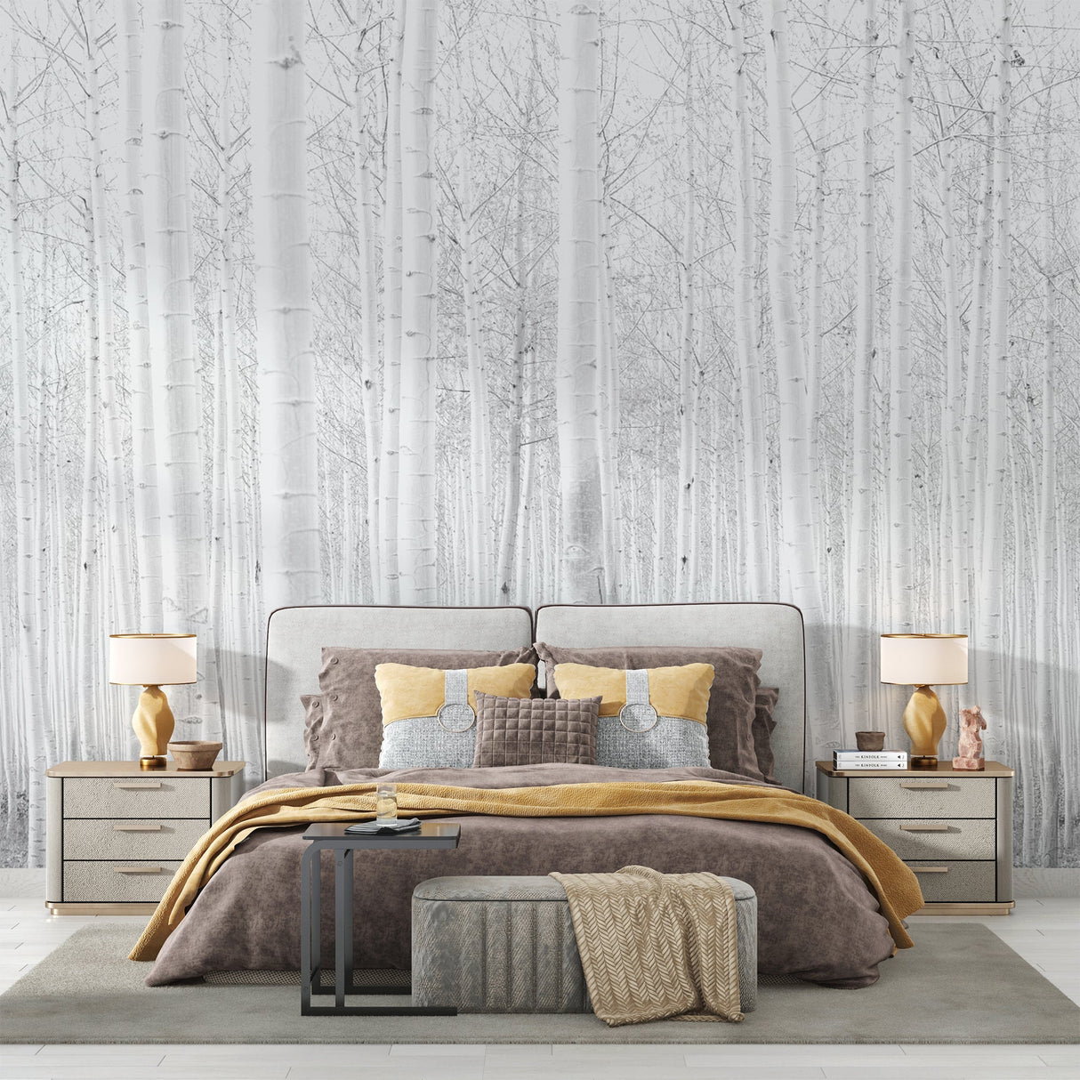 Forest Mural Wallpaper | White Birch Trees Design