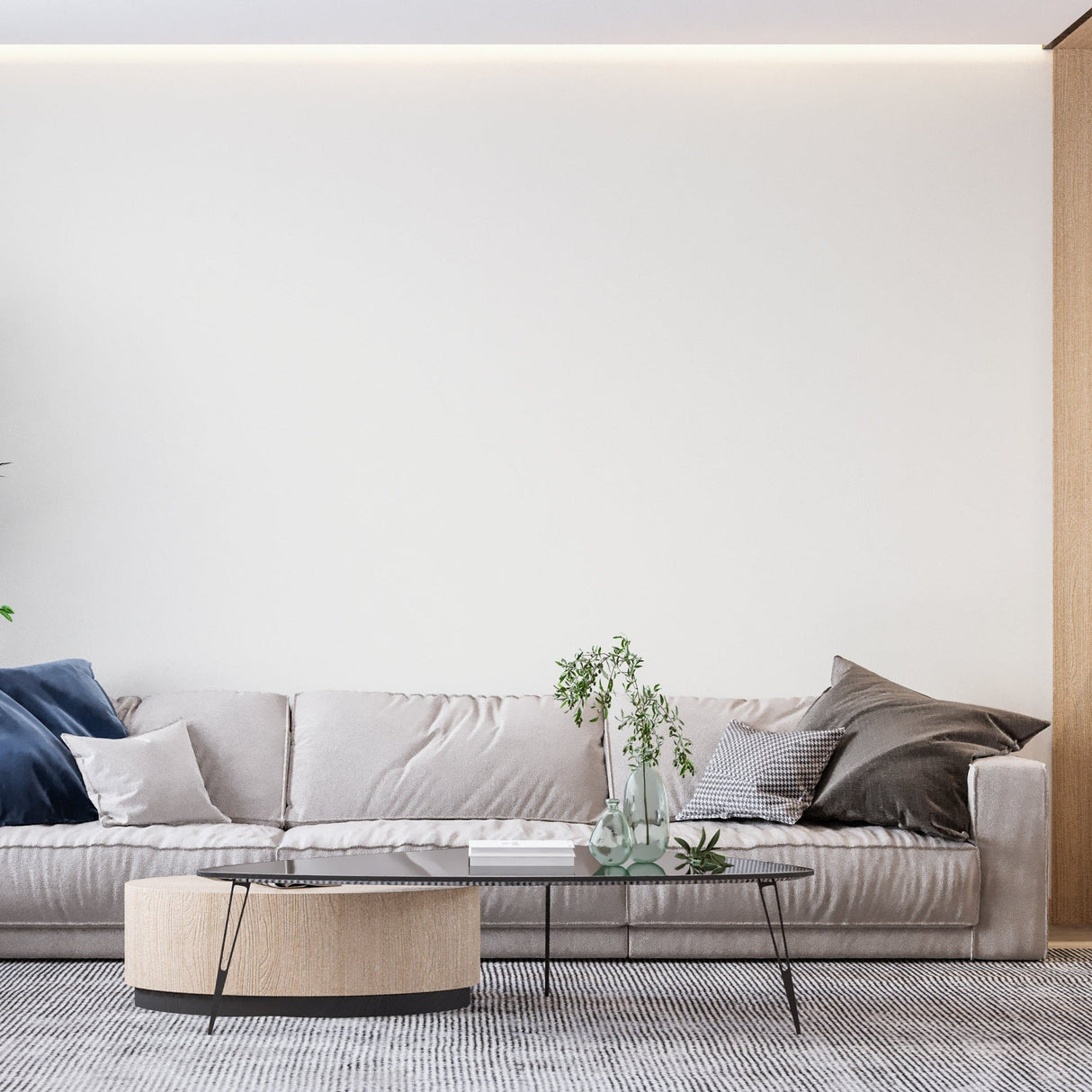 White Mural Wallpaper | Modern Minimalist Design