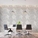 Tropical Mural Wallpaper | Grey Palm Leaf Pattern