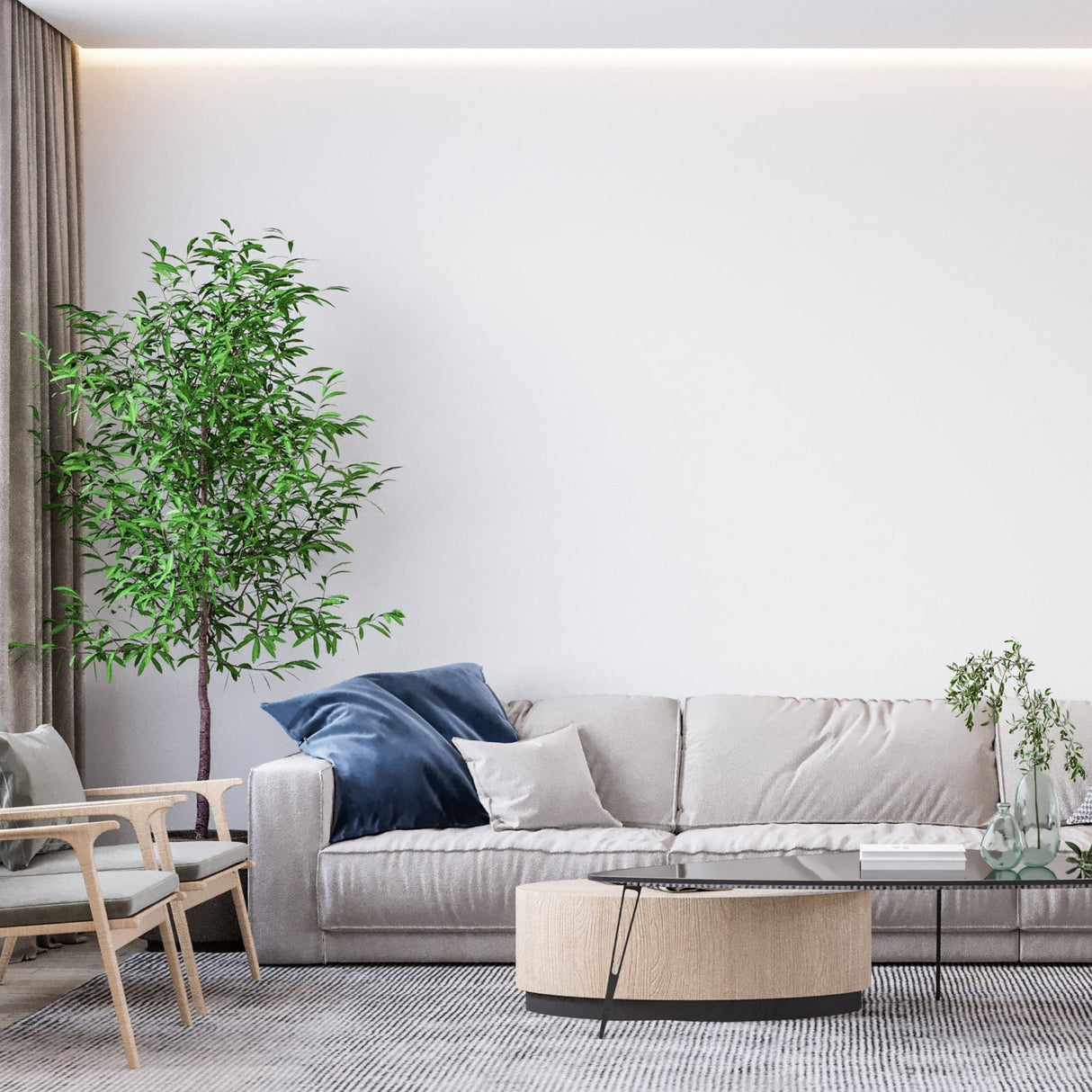 White Mural Wallpaper | Modern Minimalist Design