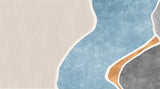 Abstract Mural Wallpaper | Blue and Terracotta Curved Design
