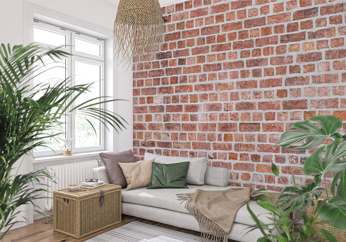 Brick Mural Wallpaper | Industrial Terracotta Design