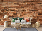 Stone Mural Wallpaper | Rustic Terracotta Brick Design