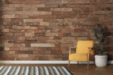 Stone Mural Wallpaper | Rustic Terracotta Brick Design