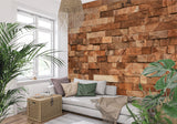 Stone Mural Wallpaper | Rustic Terracotta Brick Design