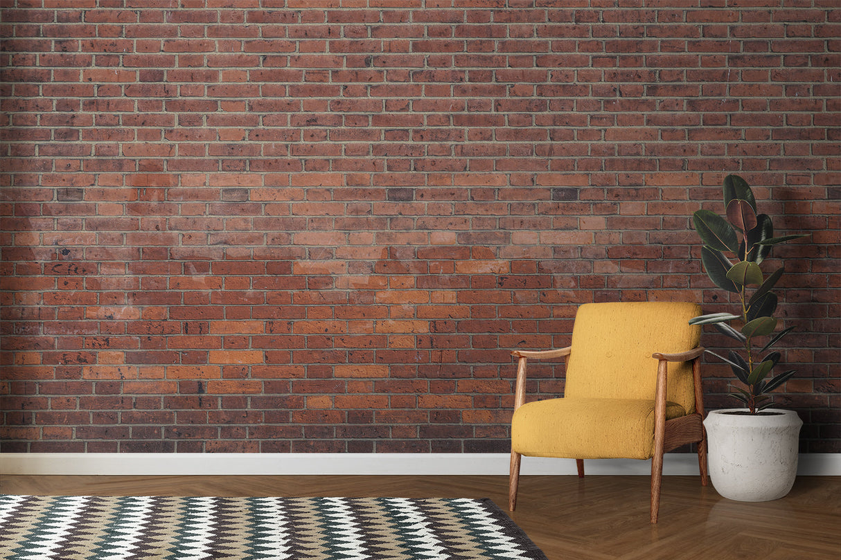 Brick Mural Wallpaper | Industrial Terracotta Design