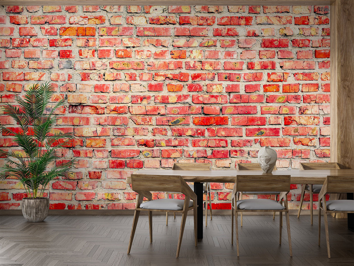 Brick Mural Wallpaper | Vintage Red Industrial Design