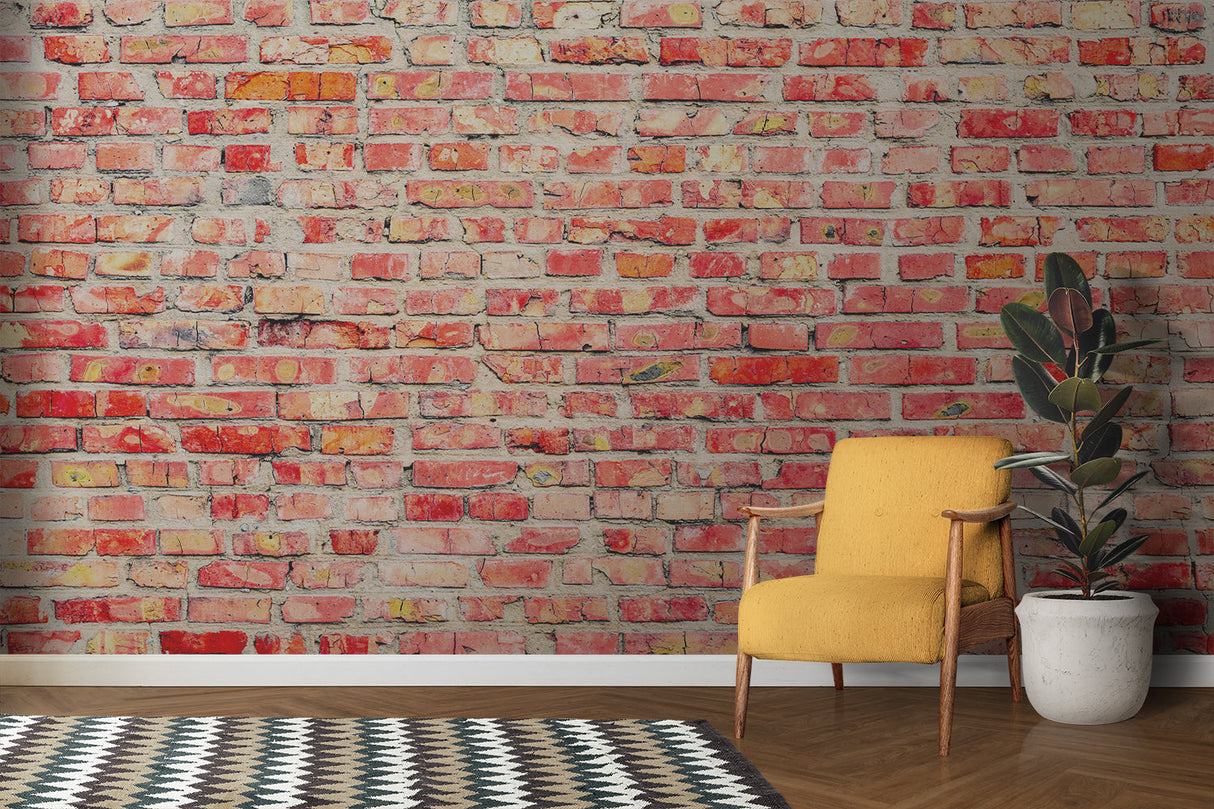 Brick Mural Wallpaper | Vintage Red Industrial Design