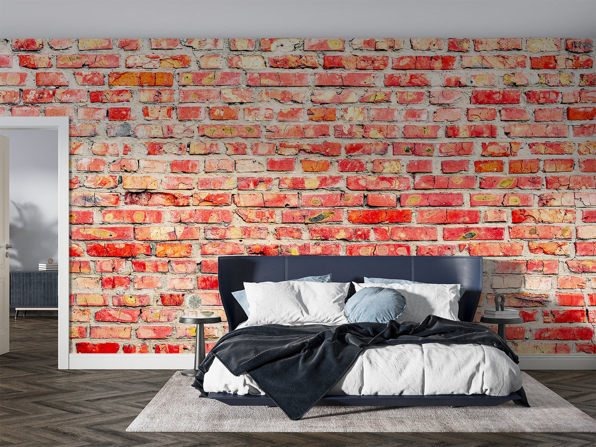 Brick Mural Wallpaper | Vintage Red Industrial Design