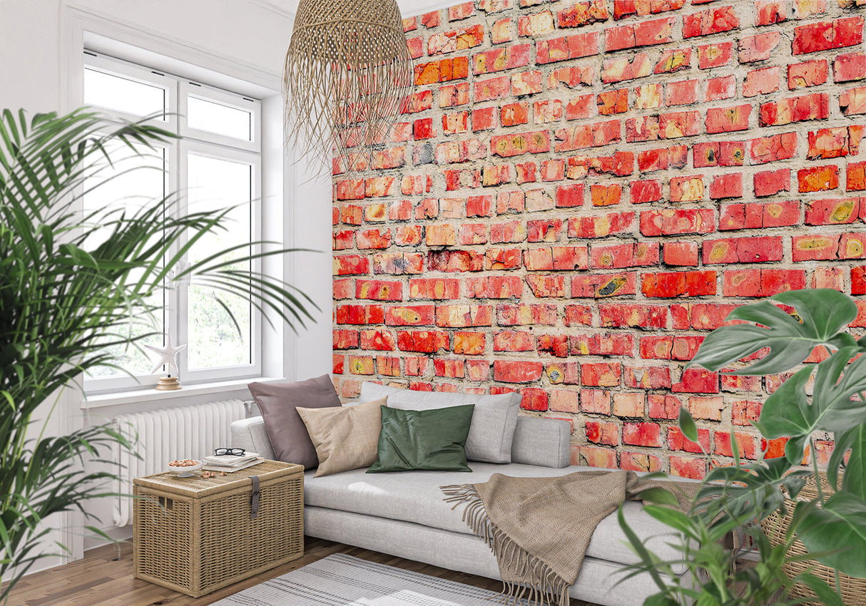 Brick Mural Wallpaper | Vintage Red Industrial Design