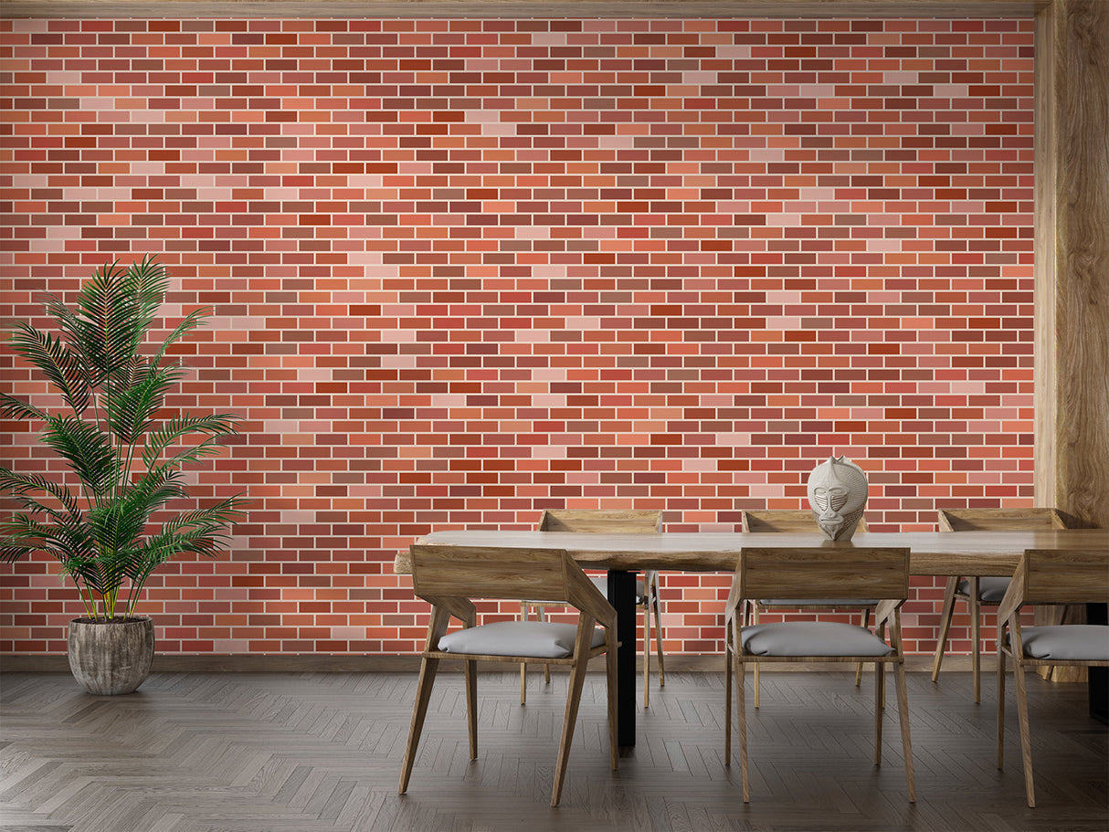 Brick Mural Wallpaper | Modern Red and White Pattern