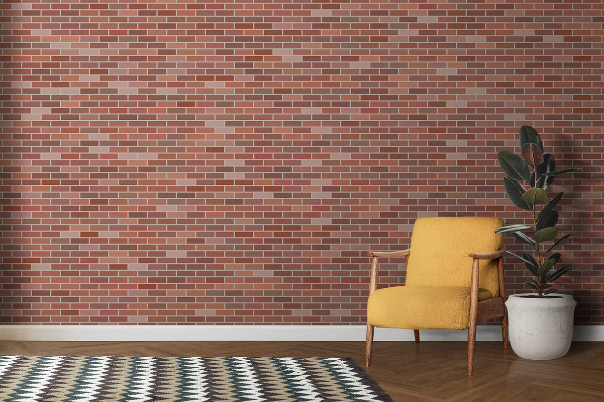 Brick Mural Wallpaper | Modern Red and White Pattern