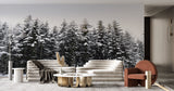 Winter Forest Mural Wallpaper | Snow-Covered Pine Trees