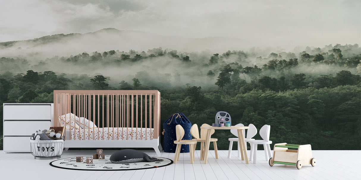 Forest Mural Wallpaper | Misty Mountain Landscape