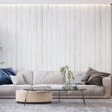 Wood Pattern Mural Wallpaper | White Washed Planks Design