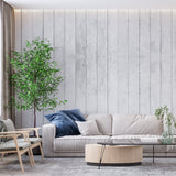 Wood Pattern Mural Wallpaper | White Rustic Planks Design
