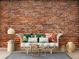 Brick Mural Wallpaper | Industrial Terracotta Design