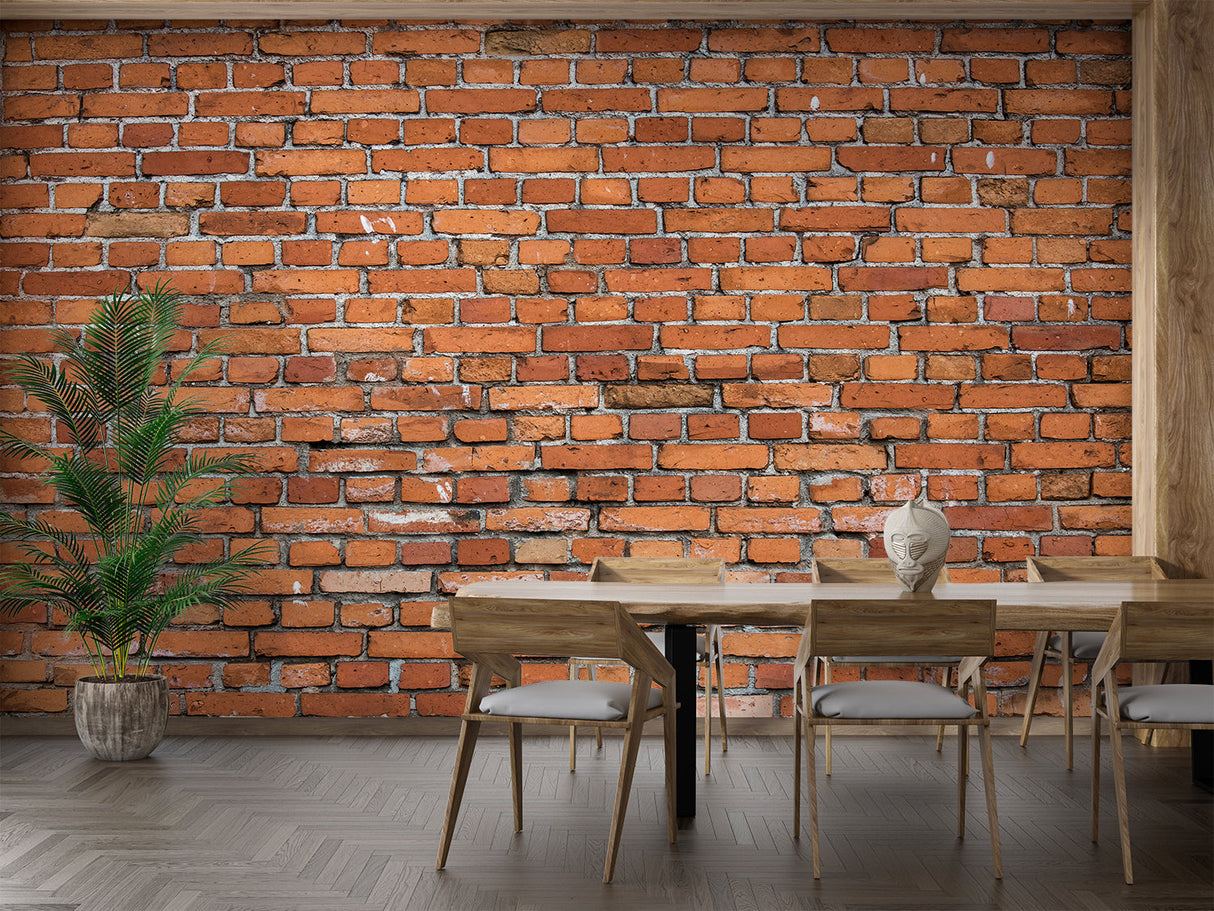 Brick Mural Wallpaper | Industrial Terracotta Design