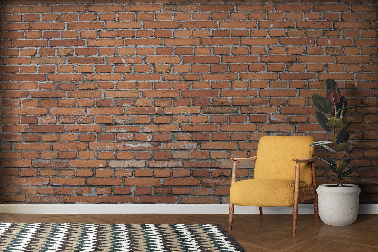Brick Mural Wallpaper | Industrial Terracotta Design