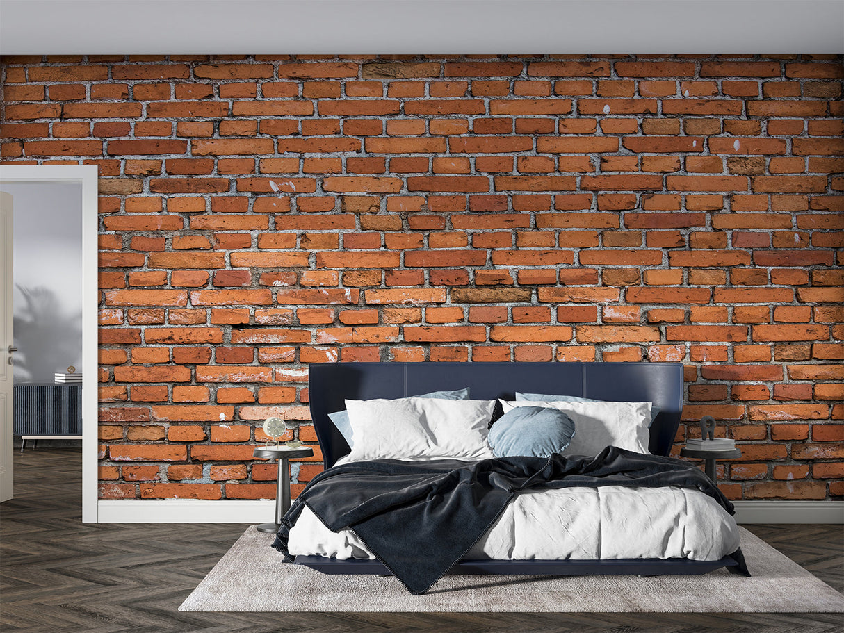 Brick Mural Wallpaper | Industrial Terracotta Design
