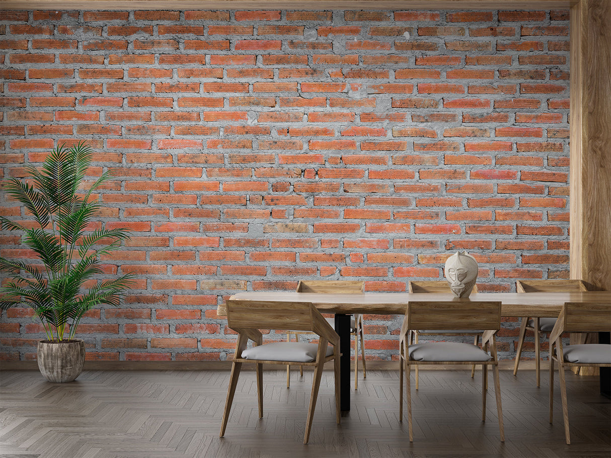 Brick Mural Wallpaper | Industrial Terracotta Design
