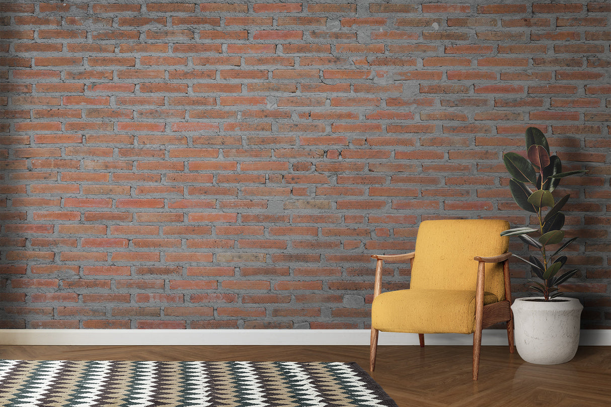 Brick Mural Wallpaper | Industrial Terracotta Design