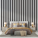 Striped Mural Wallpaper | Black and White Modern Design