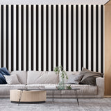 Striped Mural Wallpaper | Black and White Modern Design