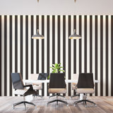 Striped Mural Wallpaper | Black and White Modern Design