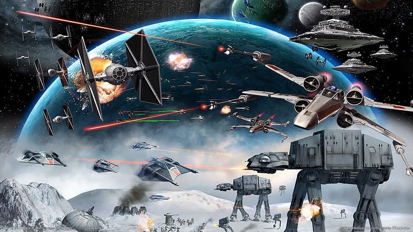 Space Battle Mural Wallpaper | Star Wars Epic Combat Scene