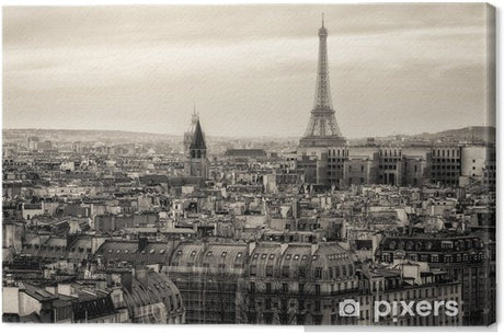 Design file of Paris cityscape wallpaper showing detailed black and white architectural pattern
