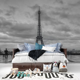 Monochrome Paris wallpaper bringing sophistication to dining room space